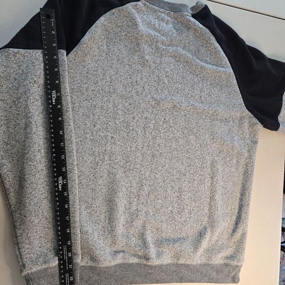 Frank & Oak Sweatshirt Men's XL Long Sleeve Colorblock Gray & Black - Picture 13 of 16